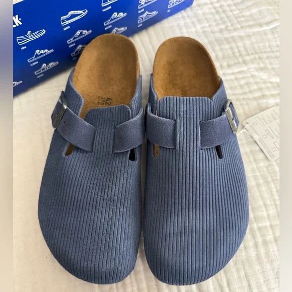 NWT Birkenstock Boston Suede Embossed Clog Size 42 Medium/Narrow